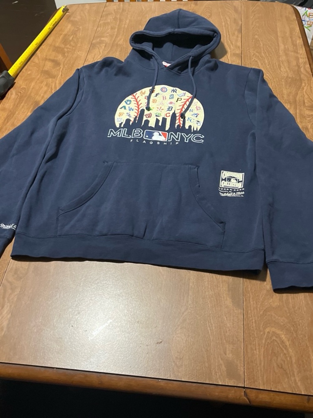 Mitchell & Ness Navy MLB NYC Logo Pullover Hoodie